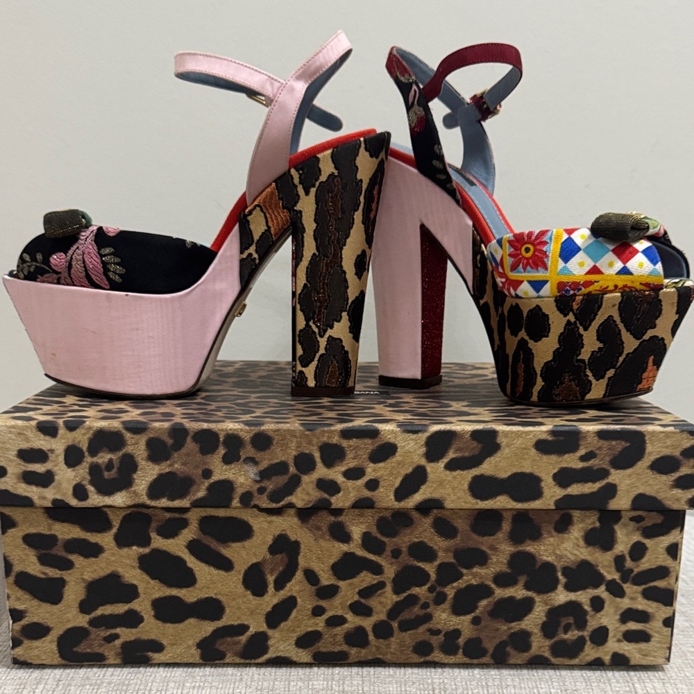 Dolce & Gabbana Multicolor Floral Heels - Picture 4 of 9